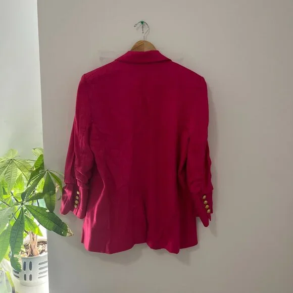 Veronica Beard Hot Pink Linen Blazer Size 14